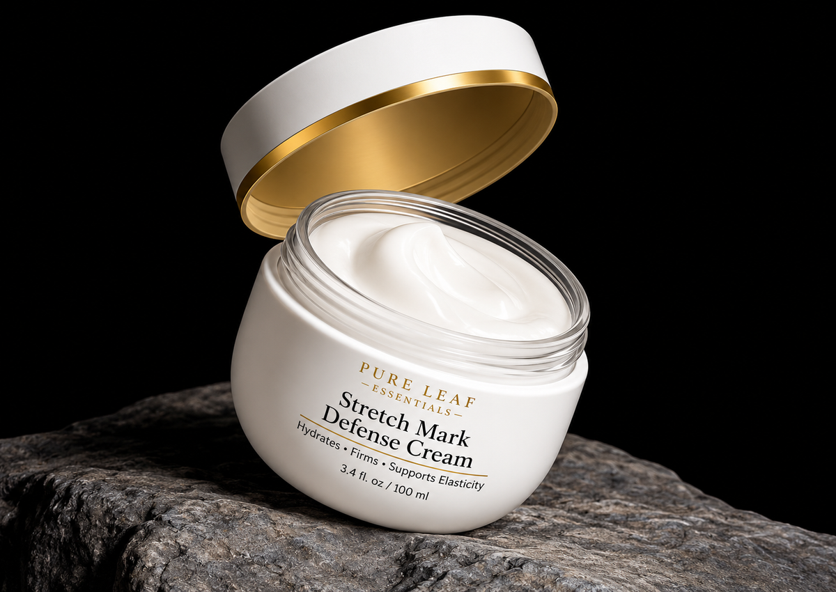 Stretch Mark Defense Cream jar and outer box